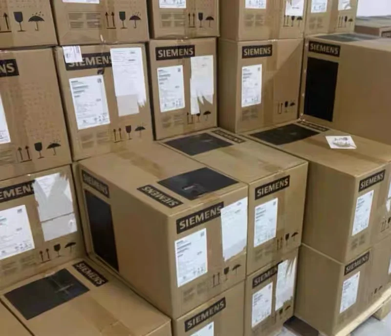 Siemens-branded industrial product cartons.